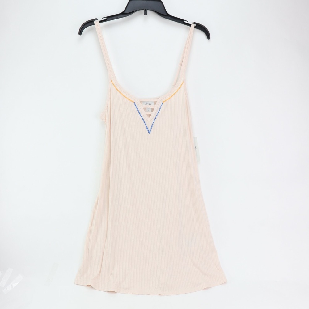 Jenni Sleepwear Womens Sleeveless V Neck Embroidered Lounge Dress‎ XL